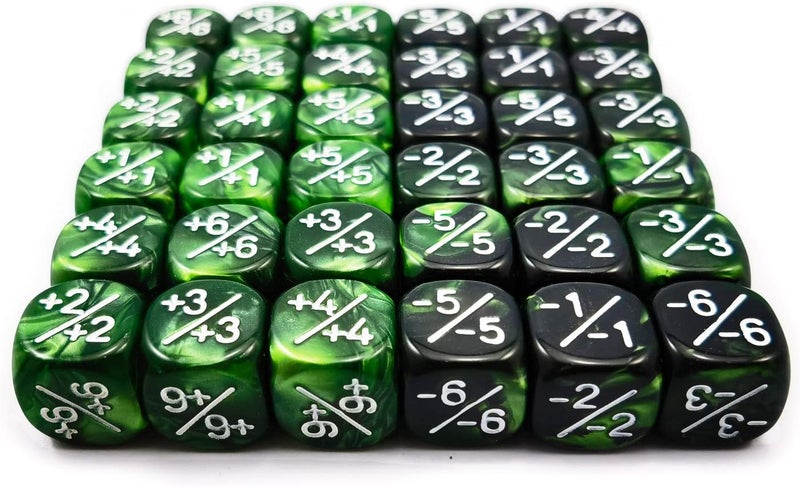 Bescon 36pcs 12mm Marble Green & Gemini Green Dice Counters Set, Small Token Dice Compatible with MTG, CCG, Card Games - Image 4